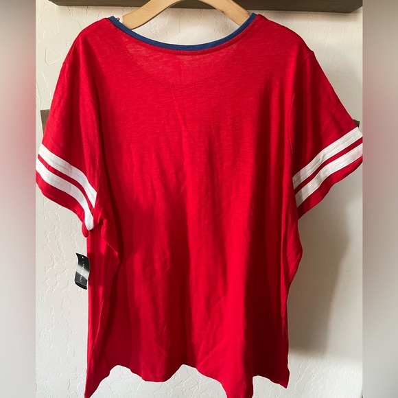LANE Bryant| Red Scoop neck tee “American Dream” logo•••Plus Size Graphic NWT 4X - Picture 2 of 9